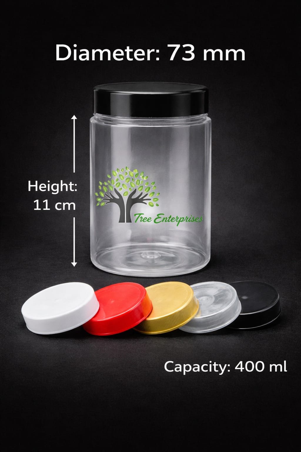 PET JAR 73 MM ,400ML